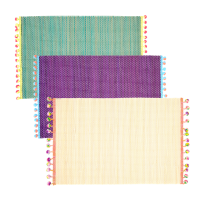 Bamboo Placemats with Pom Pom Decoration By Rice DK